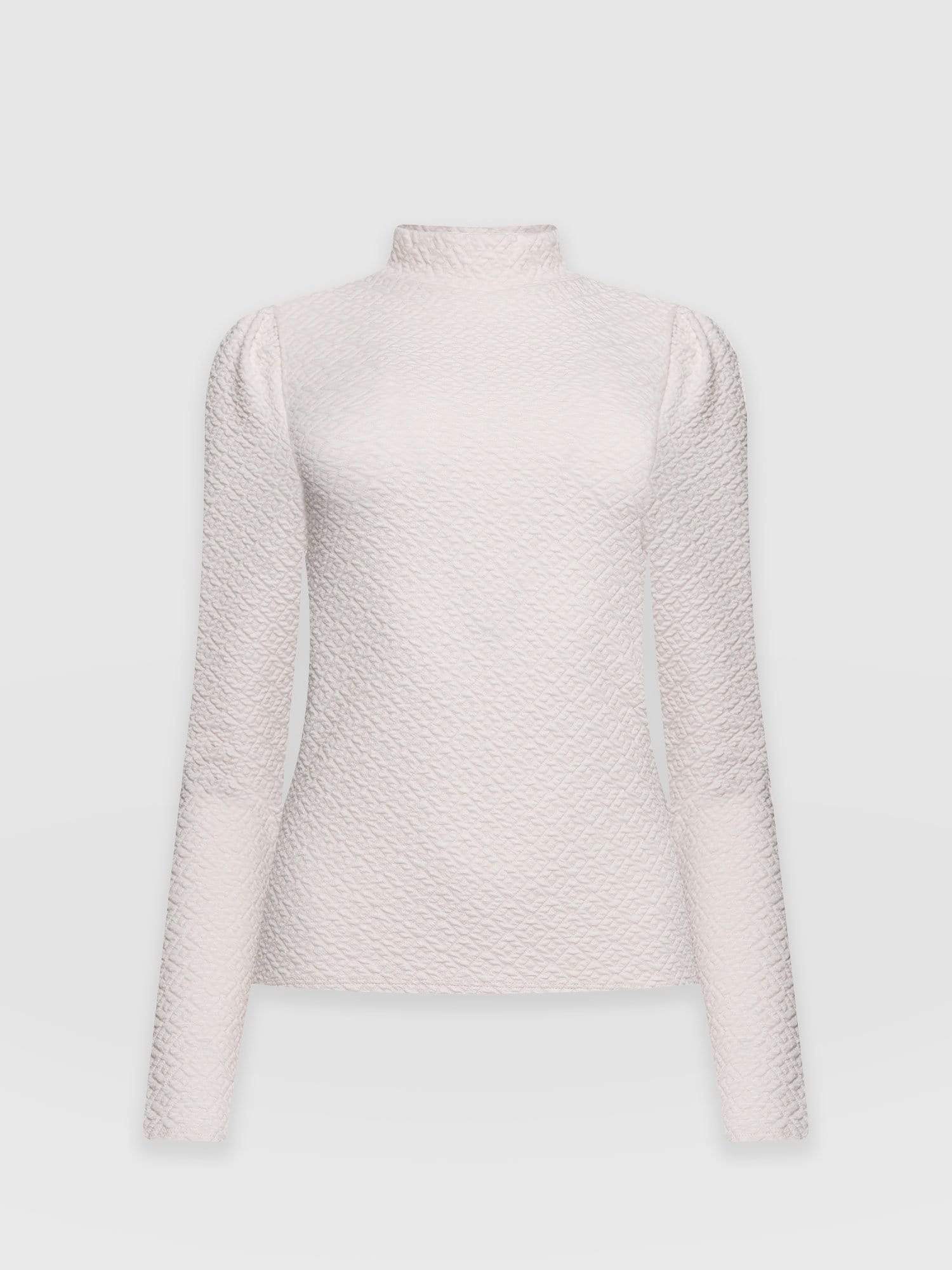 Pretty Mock Neck Blush Cream Diamond - Women's Tops | Saint + Sofia® EU